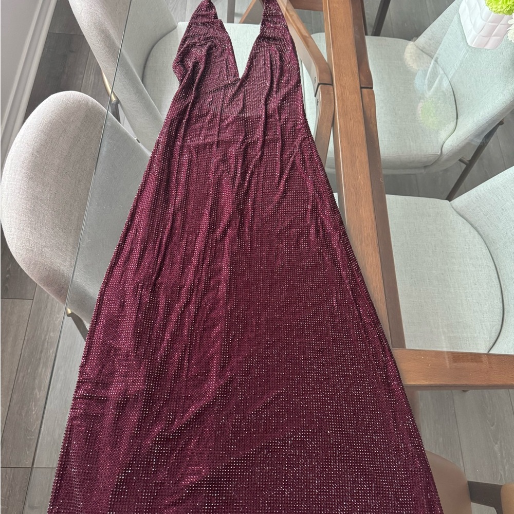 Genie
Diamante Halter Midi Dress - Mahogany